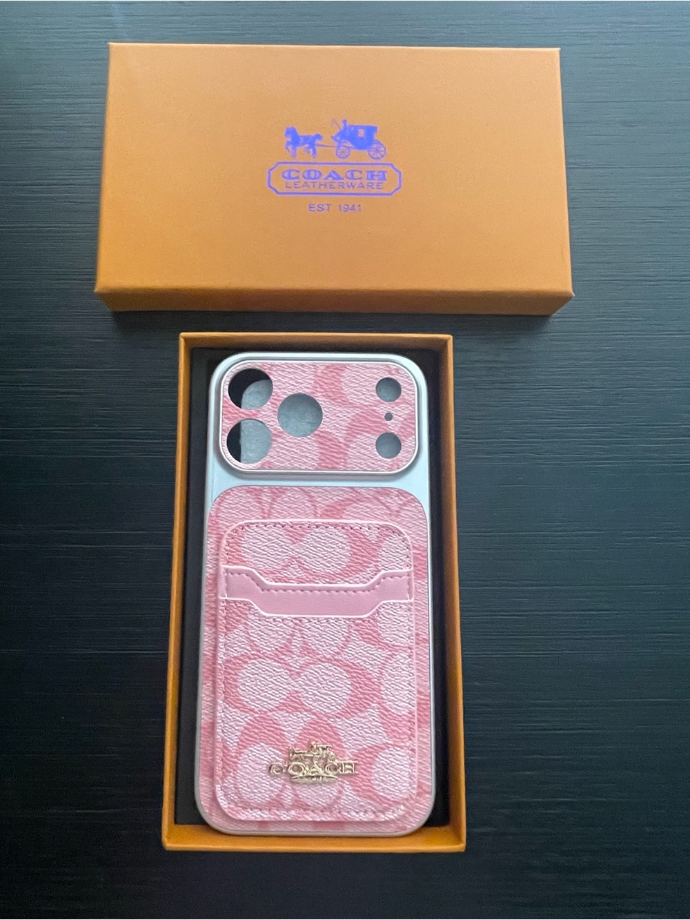 iPhone 17 pro max Coach Card Pocket Phone Case with Gold Logo. Box included - Picture 1 of 9